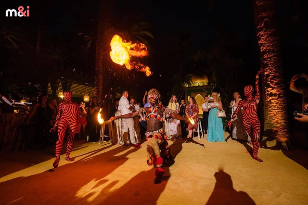 Tematización noche africana con espectáculos 